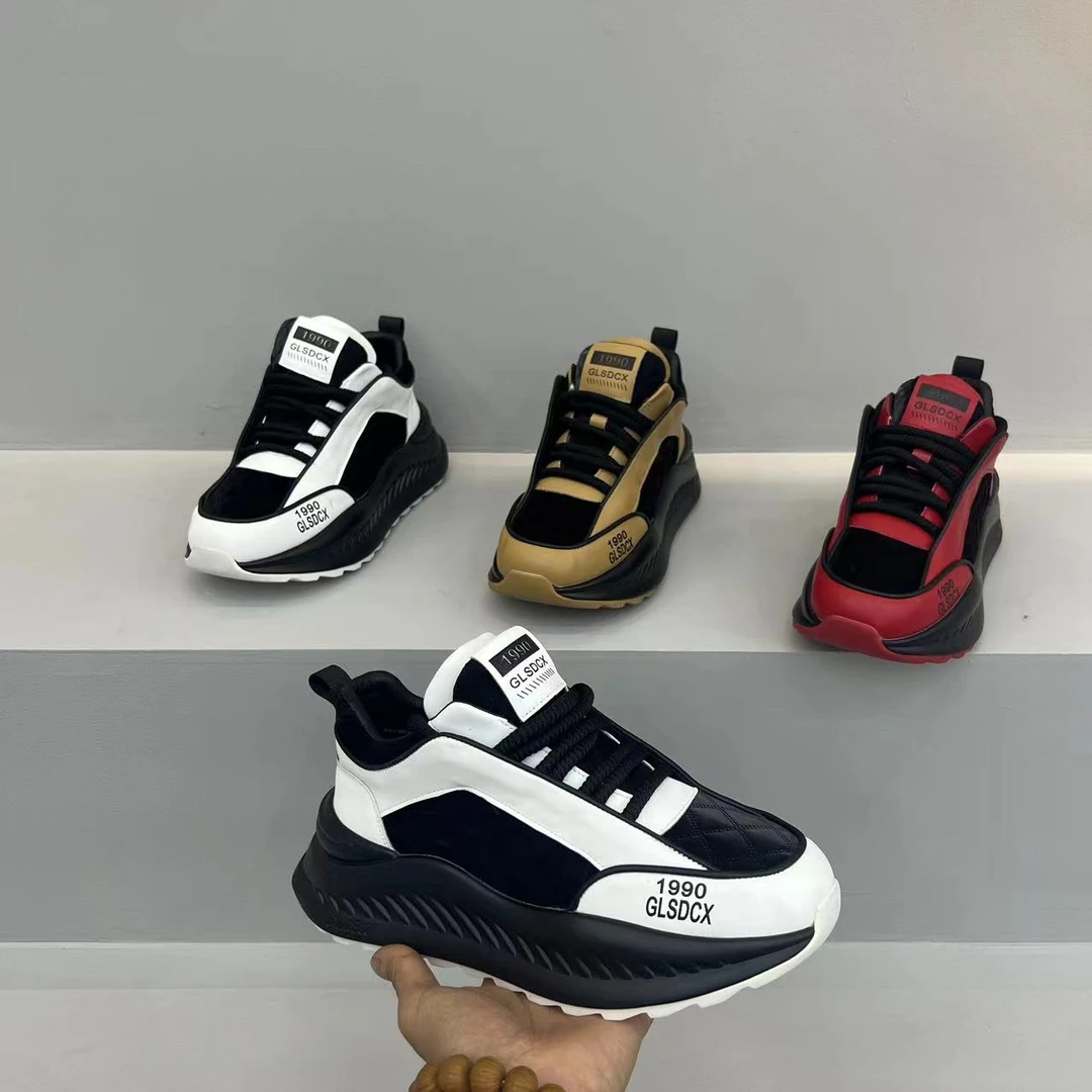 2027-5Glsd潮男加绒羽绒布软底老爹鞋（标准码）