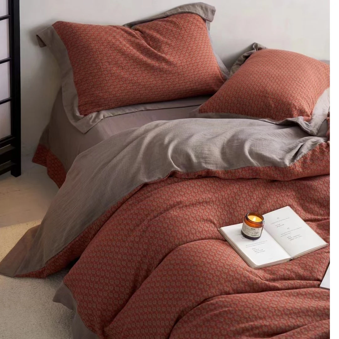 欧狄芬【雅韵尼克】高端定制A类双层纱四件套精致轻奢亲肤透气精梳