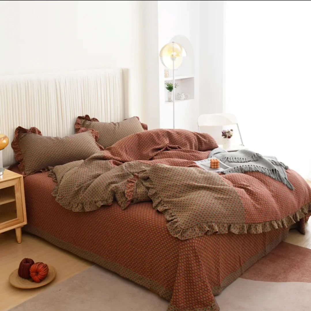 欧狄芬黛拉拼接四件套高端大气A类母婴柔软舒服透气精品轻奢拼接