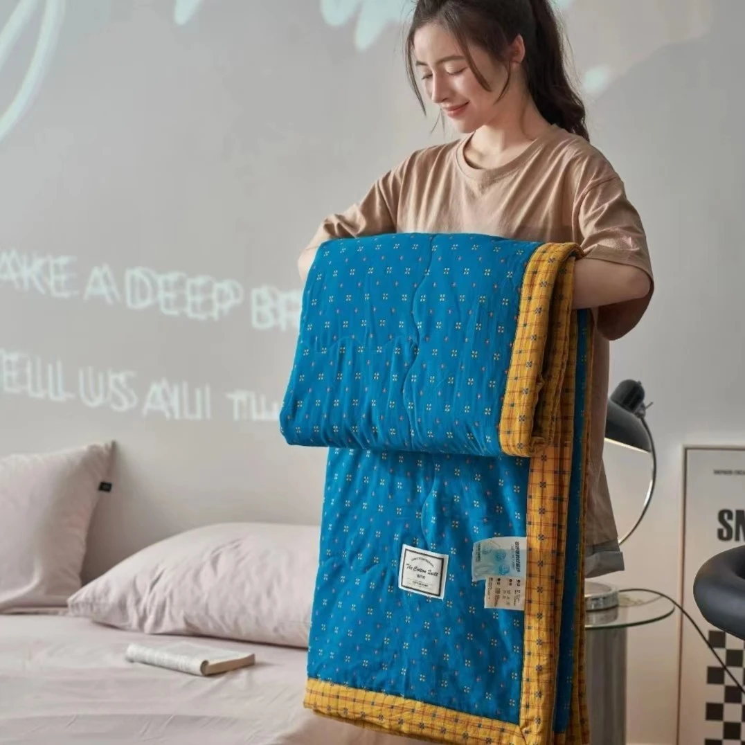 欧狄芬新款繁星高端轻奢双层纱棉花被夏被空调被A类被子亲肤透气