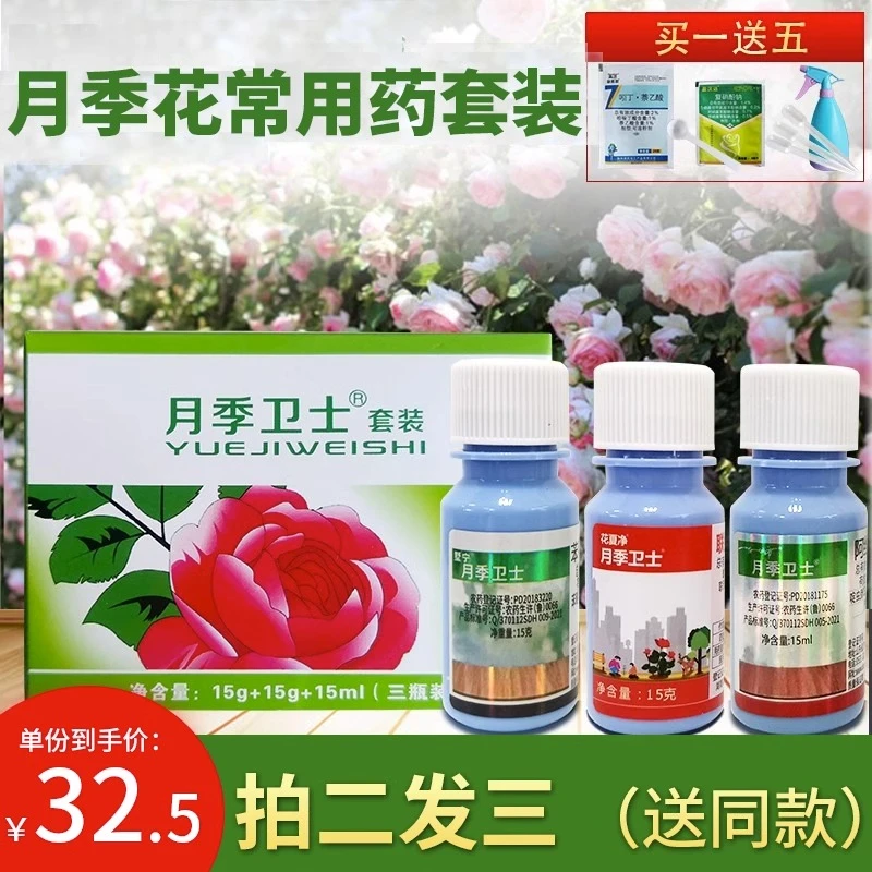 月季病虫害通用药蚜虫杀虫剂红蜘蛛杀螨剂组合增强组合杀菌剂养花
