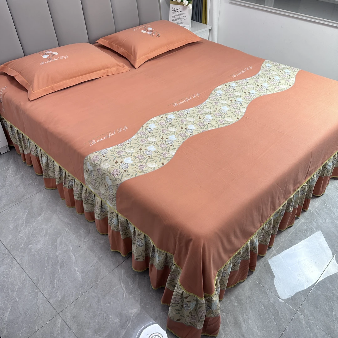 【大微】雅致花园-床裙（高档优雅加大韩版磨毛亲肤透气四季）