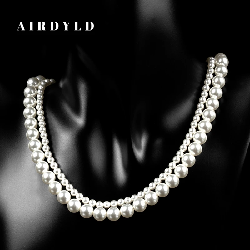 黄铜仿珍珠项链 【晓梦】时尚百搭素款简约INS风叠戴项链XL055