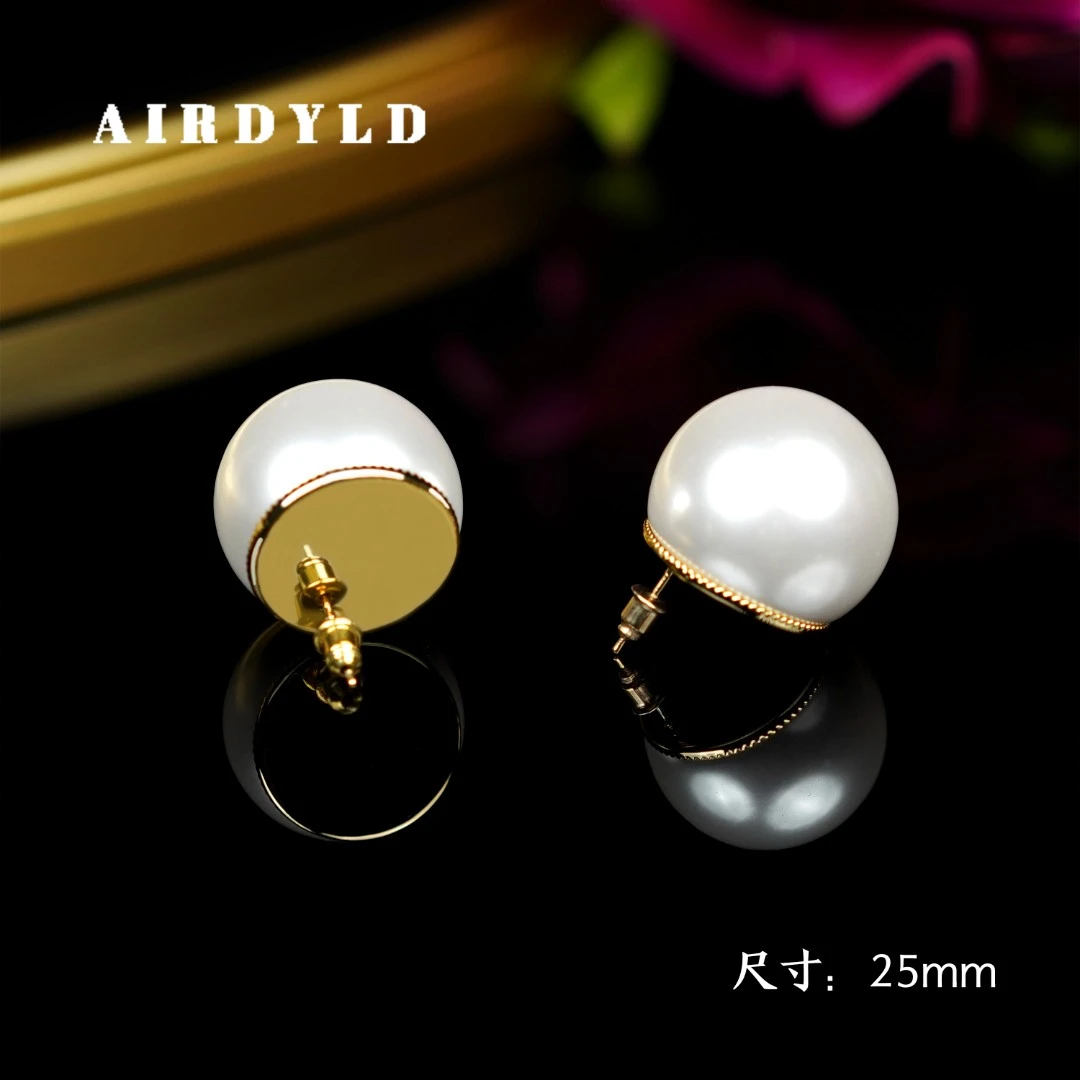 黄铜仿珍珠耳饰 【COCO】法式赫本风复古百搭经典贝珠耳钉