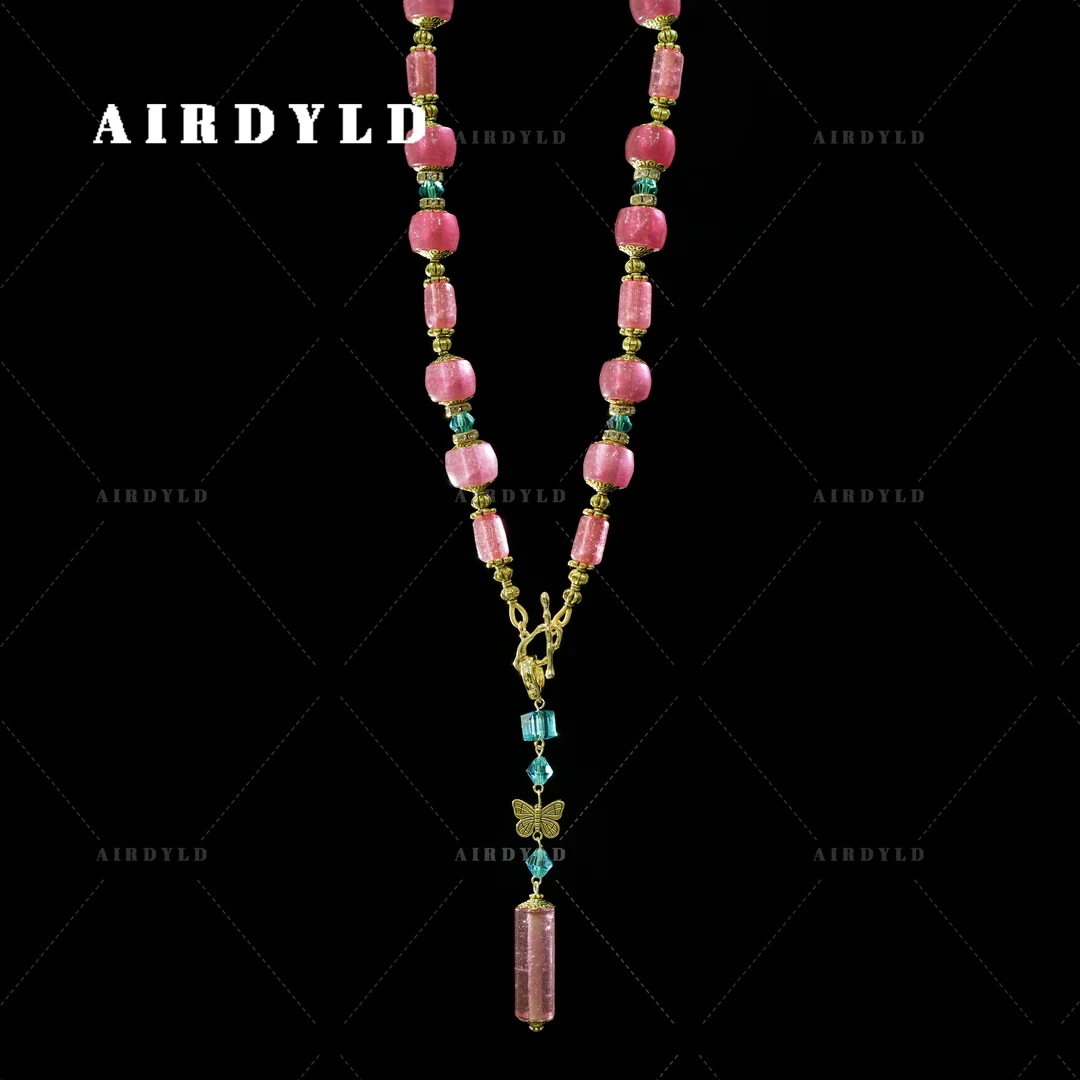 黄铜琉璃项链 【越罗春2.0】手工气质轻奢百搭红色古风素款项链