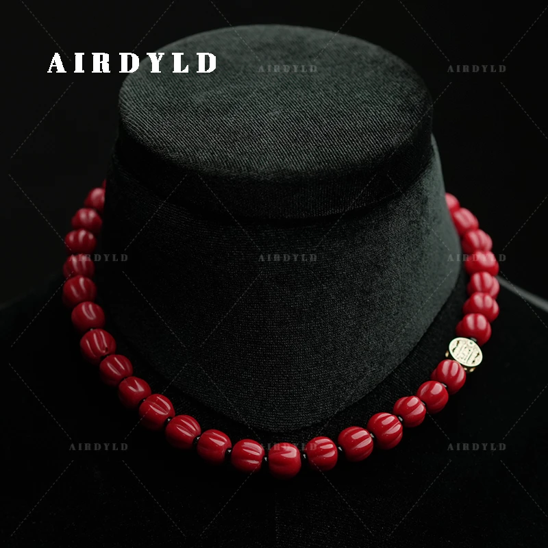 黄铜琉璃项链 【开门红2.0】东方美学红色南瓜珠新中式百搭中式项链