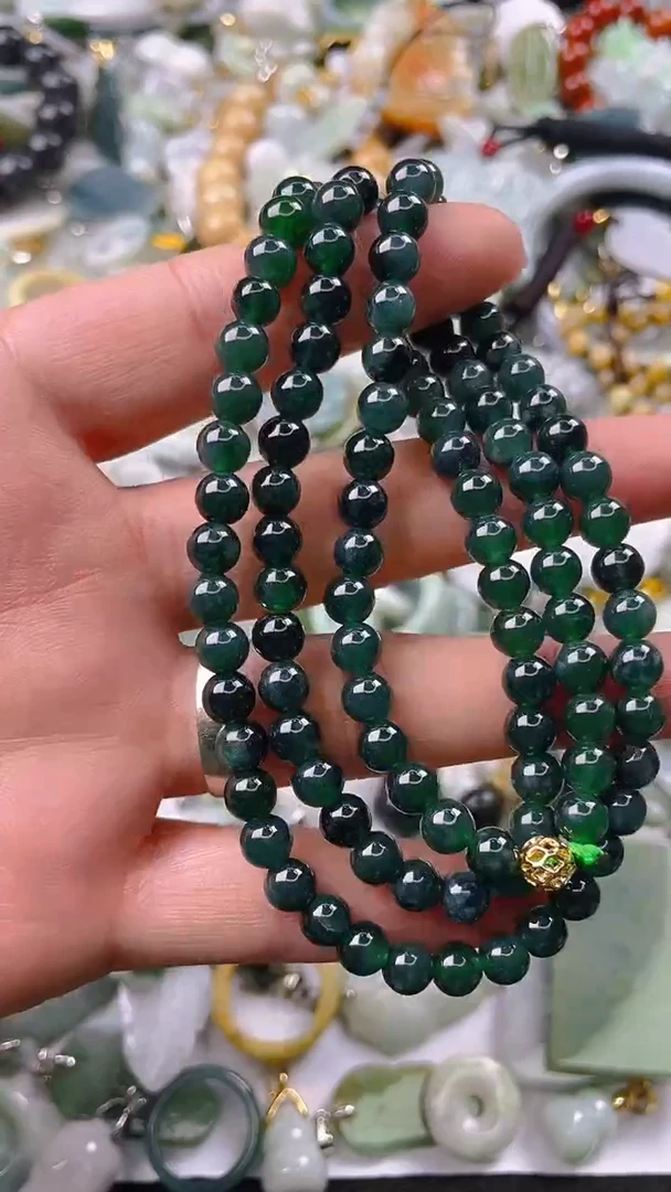 【闪购商品】翡翠颈饰未镶嵌6MM/AF/翡翠A货一图一物