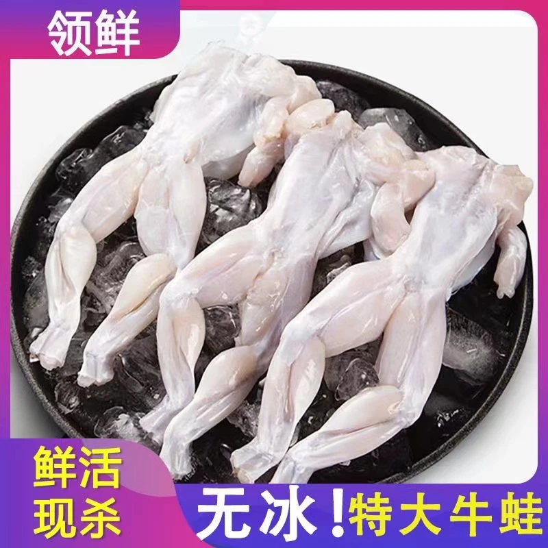 牛蛙批发现杀去头去皮内脏脚趾特大牛蛙肉质鲜嫩无冰衣