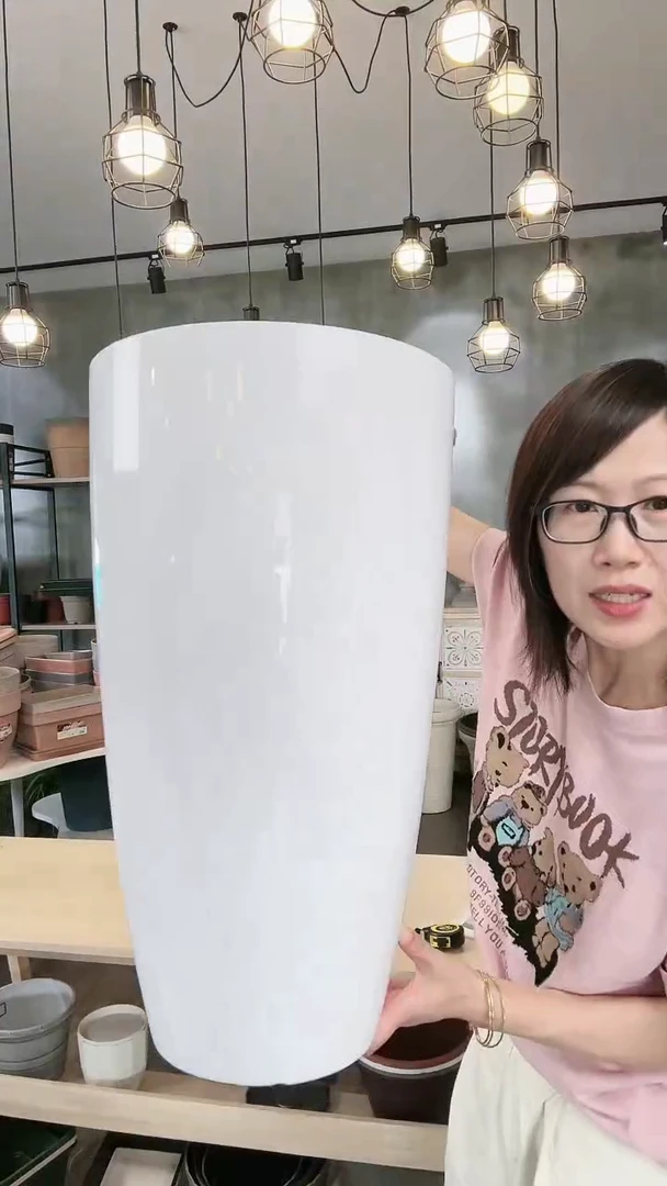 【闪购商品】塑料20CM（含）-50CM（不含）21寸圆口盆高光白色1只
