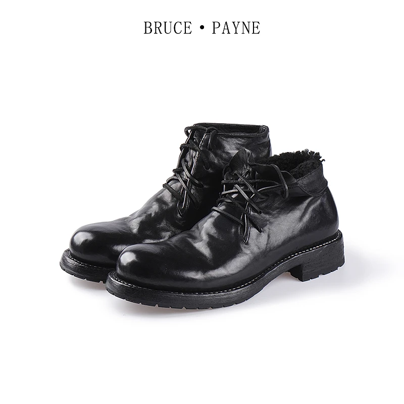 Bruce payne水洗马皮固特异vibram比桑德皮底马皮加绒沙漠靴