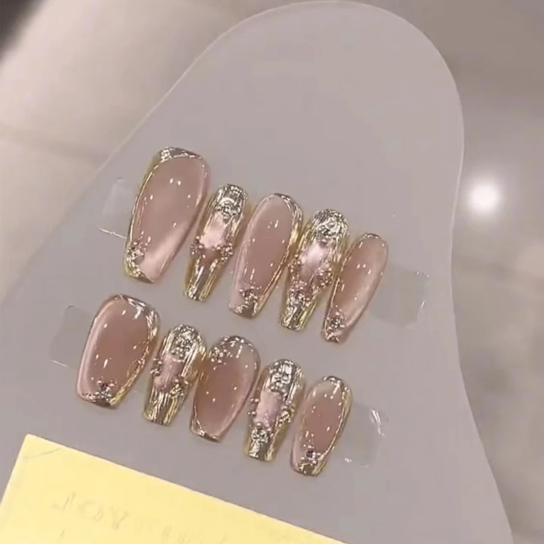【奇迹喵喵】LL手工定制穿戴甲秋冬显白指甲贴光疗甲美甲贴片