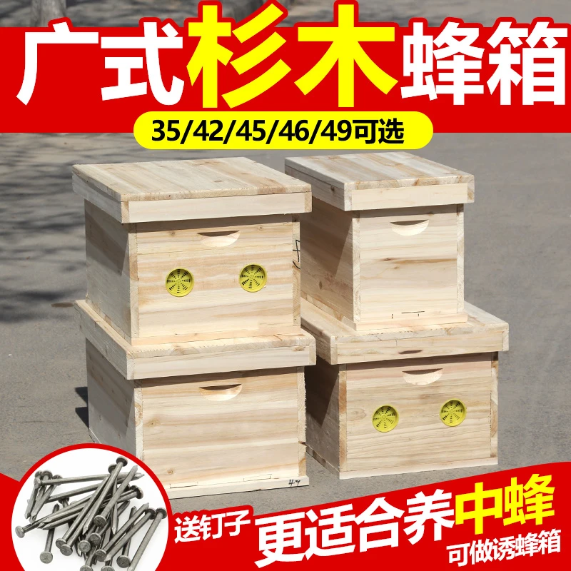 广式杉木蜂箱35/42/45/46/49土蜂箱蜜蜂蜂箱养蜂专用