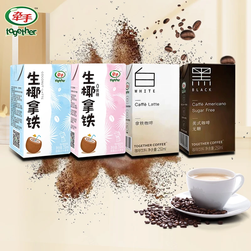 【笑点甄选】白拿黑美式即饮生椰拿铁咖啡250ml*10盒