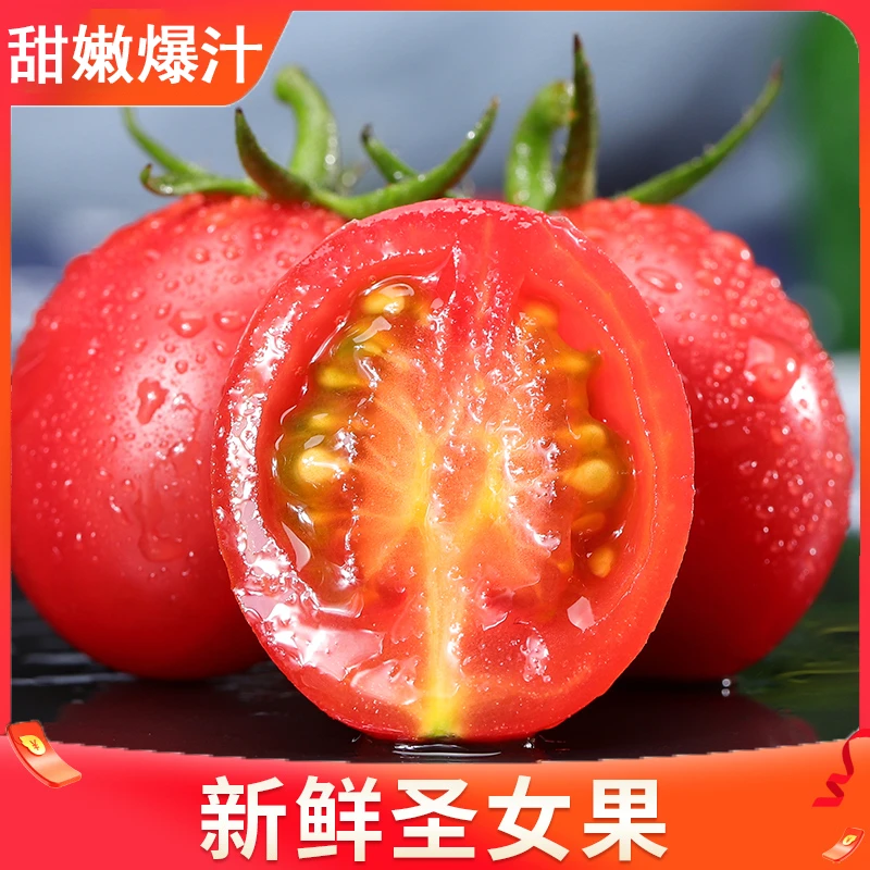 广西圣女果水果西红柿带箱5斤(净重4.5斤/4盒装）塑料盒
