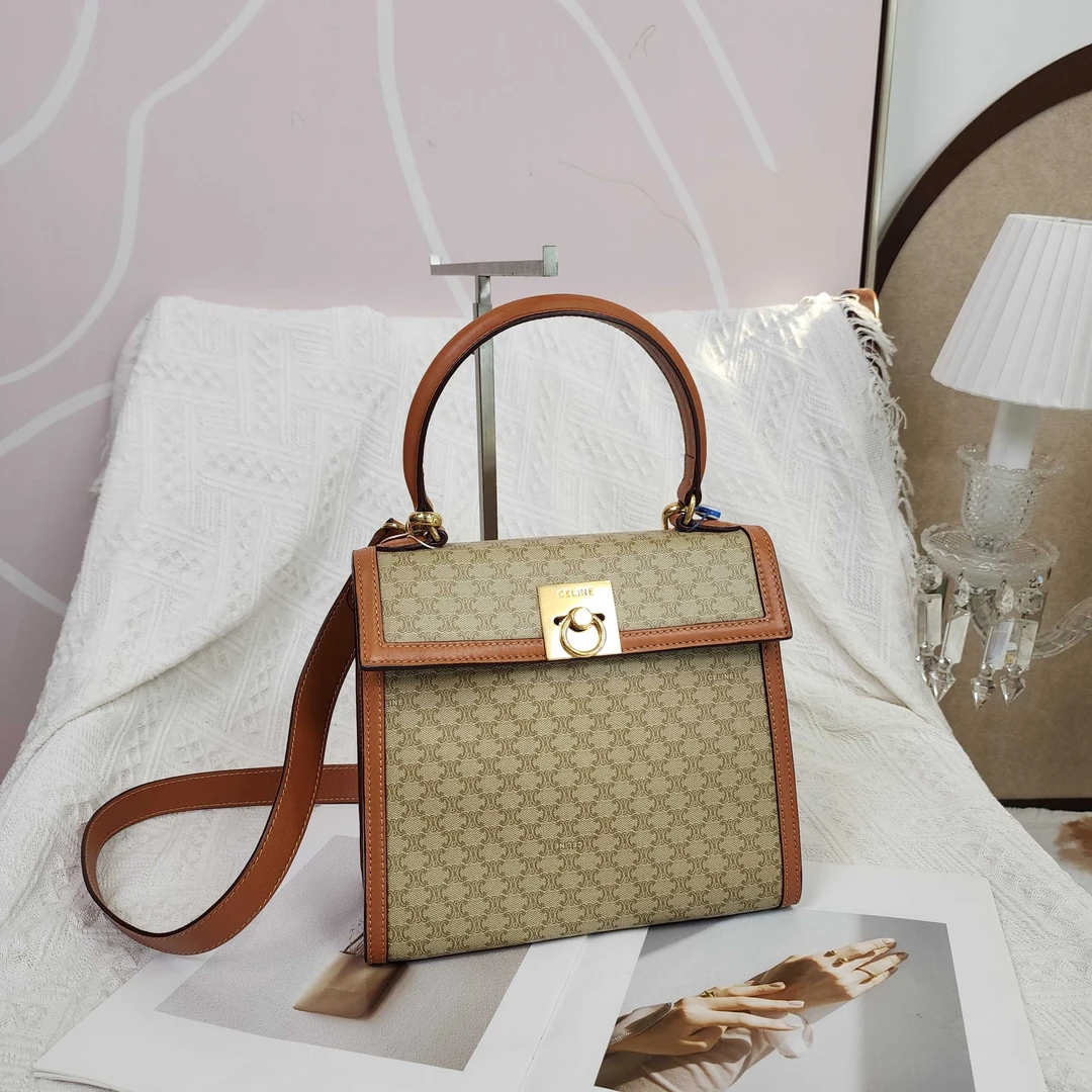 95新 Celine/思琳 Kelly老花小号怀表手提包