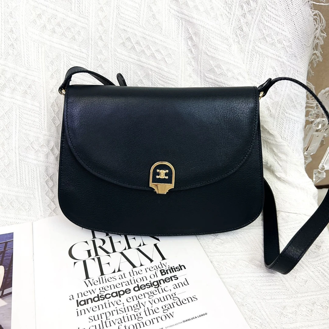 95新 Celine/思琳 金标马鞍斜挎包