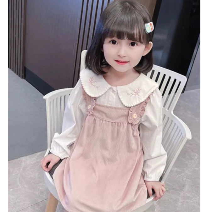 女童裙套装春秋新款韩版洋派女宝宝秋装儿童时髦两件连衣裙