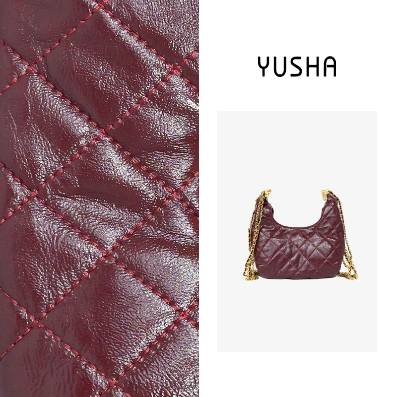 YUSHA/高档小号安可拉红格子链条包圈扣-6917