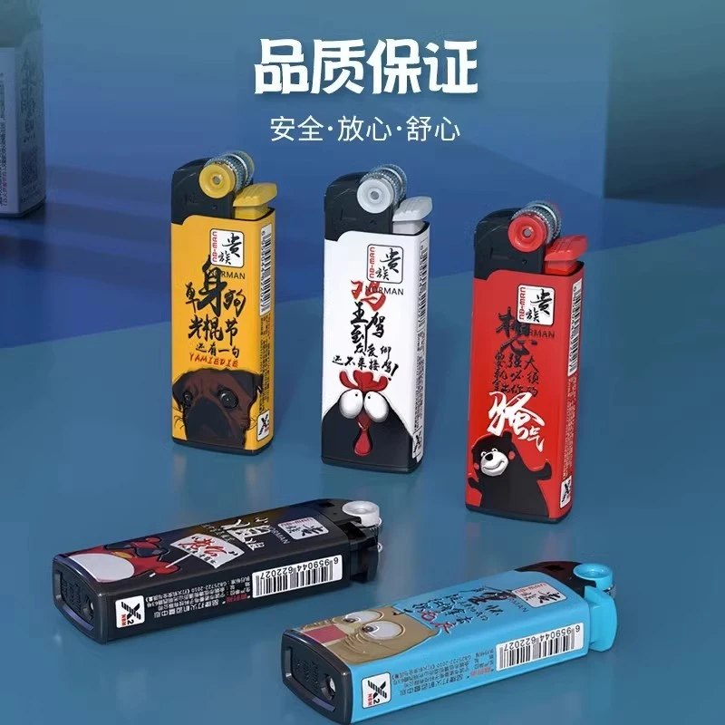 新款贵族明火砂轮打火机高档齿轮式可充气个性滑轮防爆塑料打火机