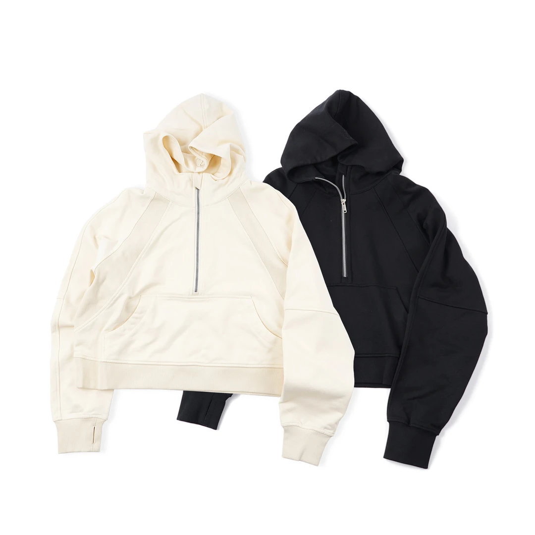 【半拉链连帽卫衣】LG23WY967长袖时尚休闲百搭宽松半拉链连帽卫衣