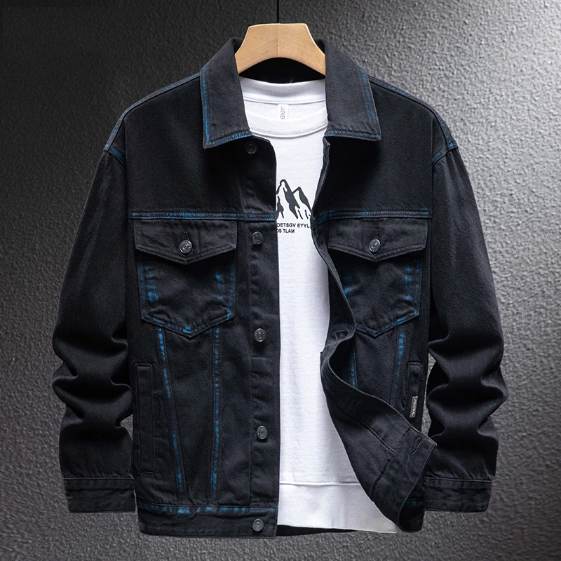 MR.MUDI/穆迪先生美式牛仔外套男秋新款轻奢宽松工装休闲夹克衫