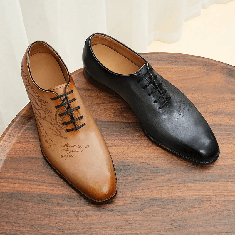 男士皮鞋真皮商务正装高级感软底英伦复古雕花男鞋整张牛皮牛津鞋