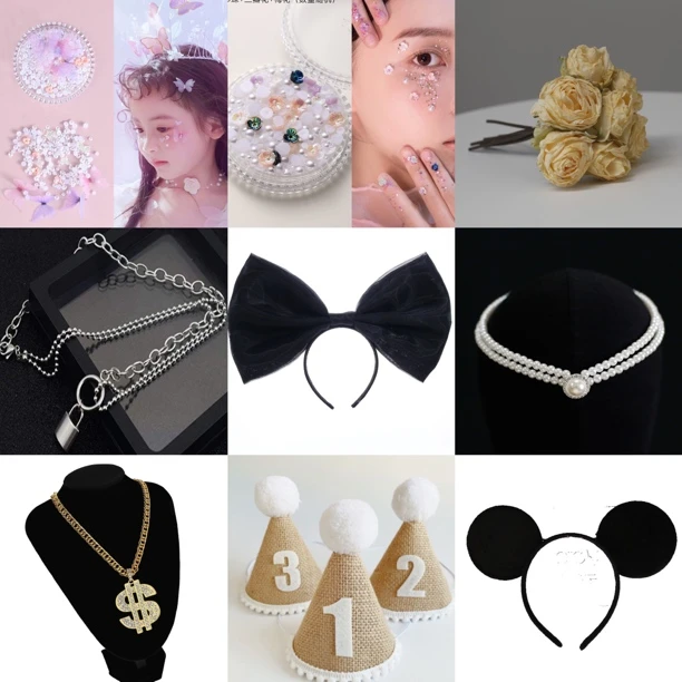 影楼摄影道具儿童配饰发饰小道具发箍珍珠