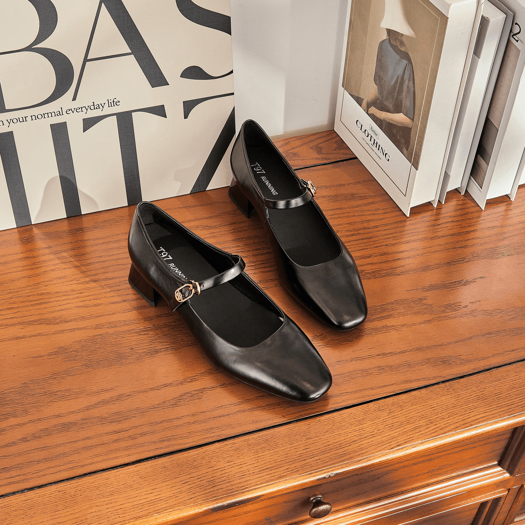 T972024夏季新款中空包头凉鞋女粗跟百搭中跟方头玛丽珍单鞋6241