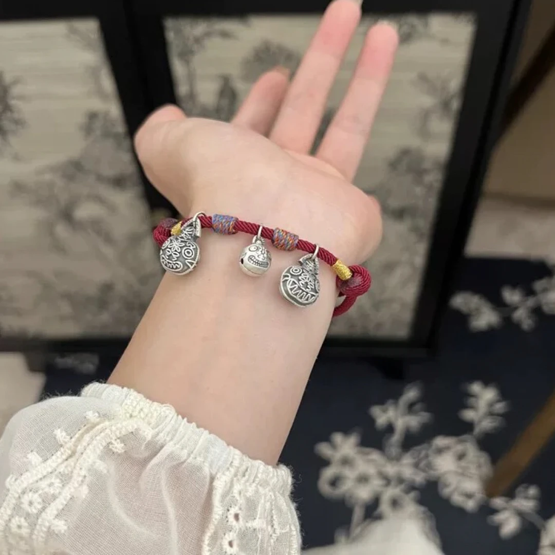 足银手链 纯银吞金兽手链复古小众情侣编织龙年招财吸金情侣款