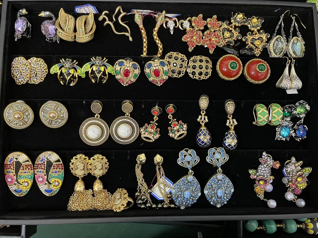 合金耳饰 中古，欧美，耳环，时尚