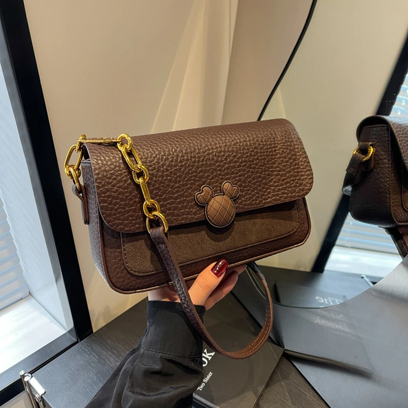 双肩带高级感2024新款女流行简约小方包腋下设计感百搭通勤斜挎包