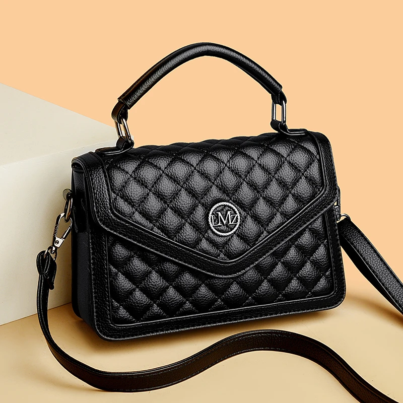 秋冬新款2025多层大容量手提包高级感百搭菱格女包简约单肩斜挎包