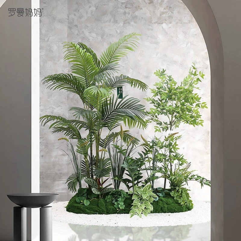 仿真绿植造景室内落地景观楼梯拐角大堂玄关橱窗植物定制同款设计