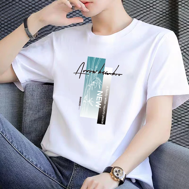 重磅短袖T恤打底衫体恤百搭宽松男女同款T恤印花男士半袖时尚少年