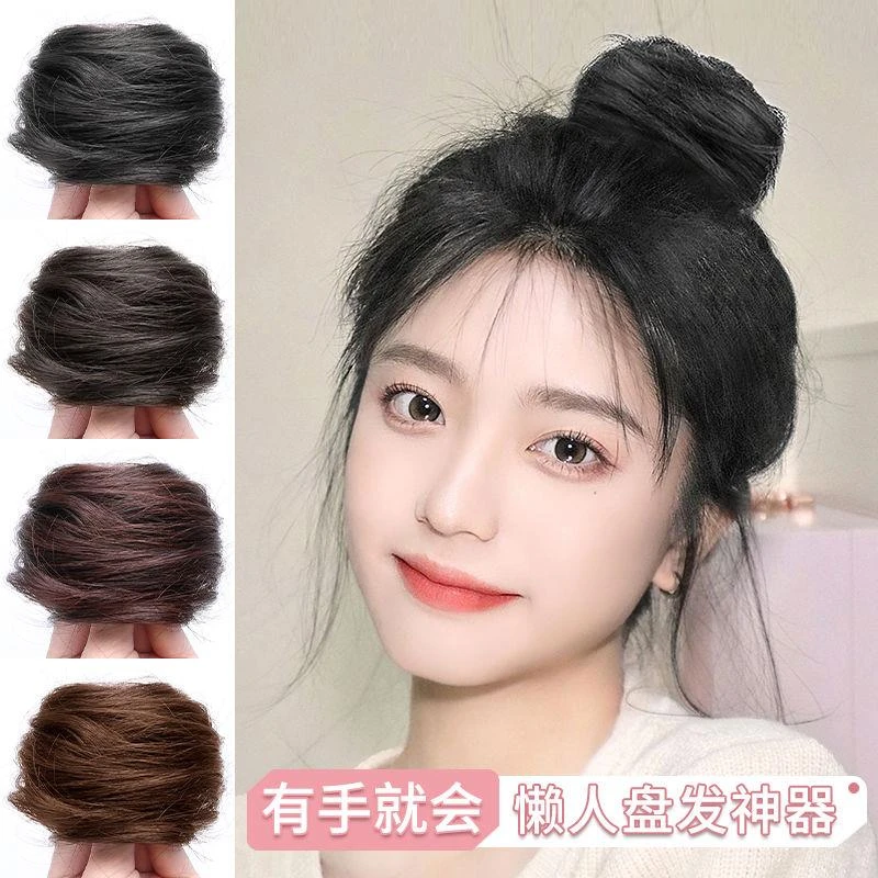 真发发圈丸子头夏发包自然花苞头古风头饰蓬松高颅顶懒人盘发神器