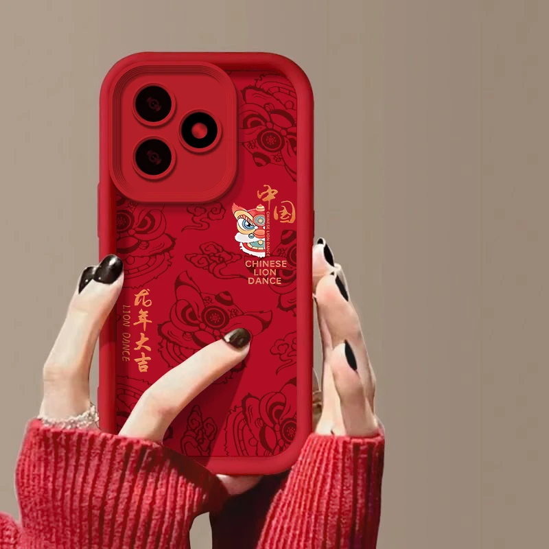 适用荣耀x50i+手机壳LLY-AN00创意防摔个性全包高级龙狮龙年大吉A