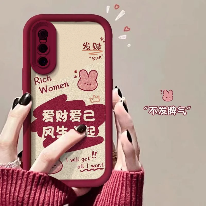 适用vivox27手机壳V1838A全包防摔个性高级创意女款彩绘小熊GL376