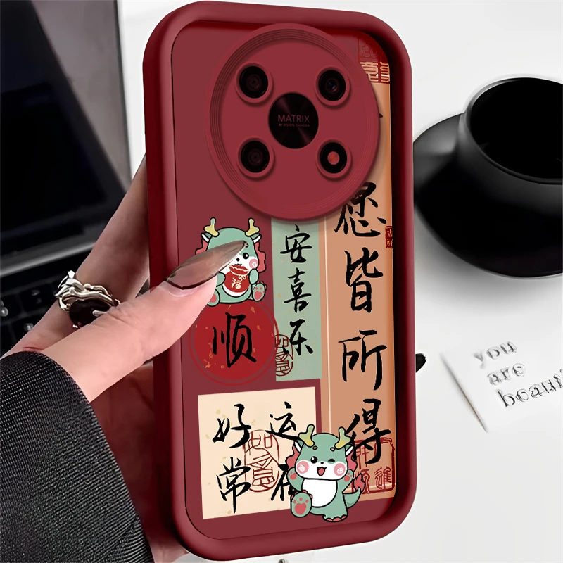 适用荣耀x30手机壳ADY-AN00彩绘防摔女款全包高级所愿皆所得龙顺