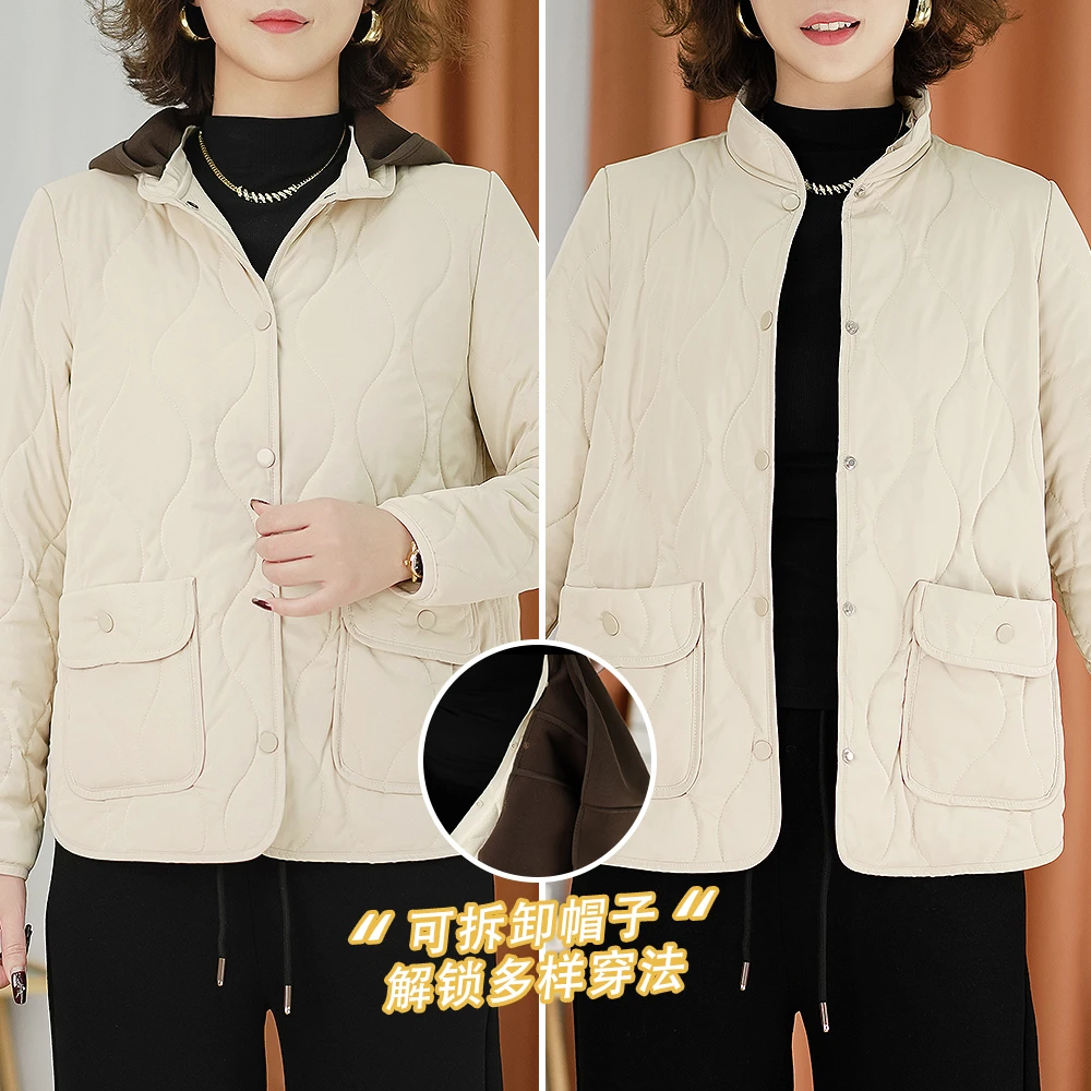 【专柜新品】2025春季新款羊毛外套连帽可拆卸宽松休闲保暖上衣N758