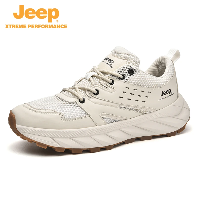 JEEP/吉普夏季透气软底网面户外徒步鞋男士舒适百搭运动鞋跑步鞋