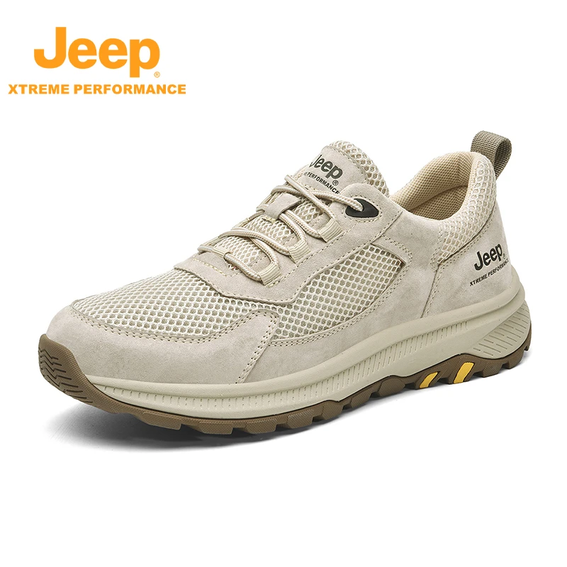 JEEP/吉普春夏季男士户外徒步鞋百搭软底休闲运动透气网面登山鞋