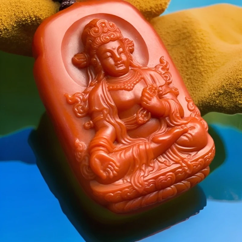 南红陈文杰大势至菩萨雕件