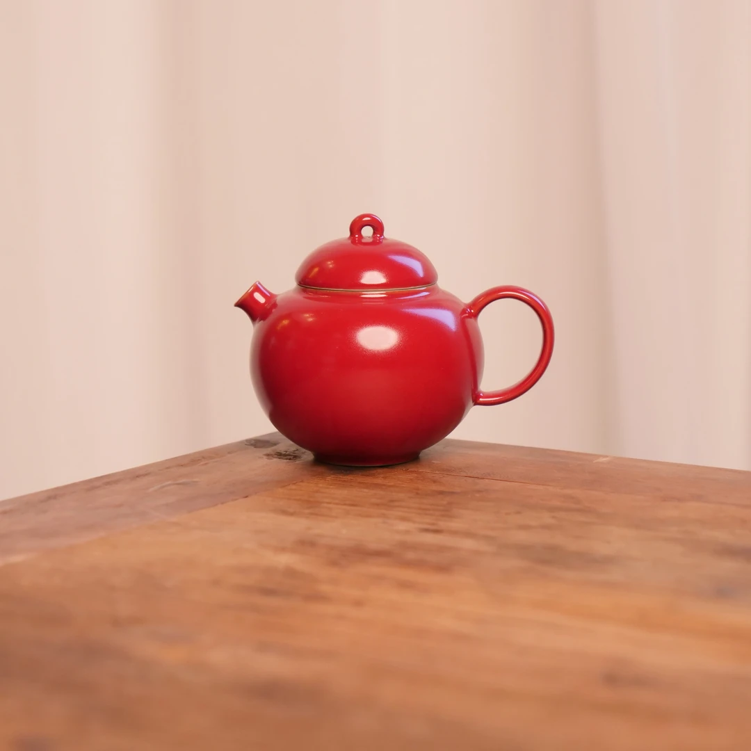 四海新品【红宝石大系列茶壶】纯手工中式陶瓷配泡茶壶容量130ml