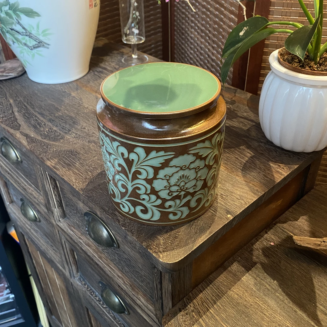 四海新品【龙泉青瓷大茶叶罐】复古中式陶瓷茶道器具茶叶罐