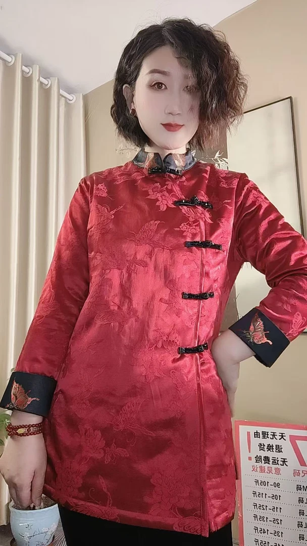 棉服红色新中式好看好看 本命红婆婆红