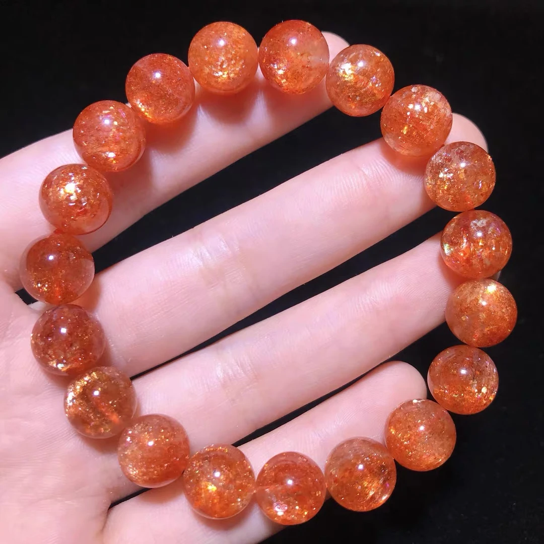 天然金太阳手串单圈日光石手链男女同款冰红素圈女款多样性发一