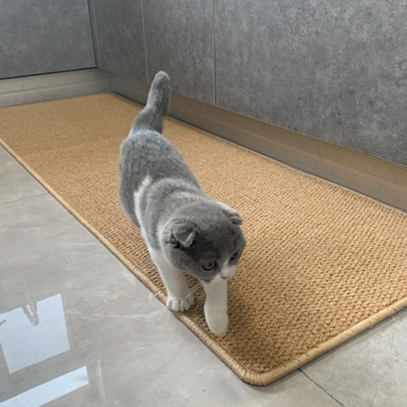 仿剑麻纯色加厚猫笼抓垫浴室门口厨房防滑地垫茶几床边地毯可定制
