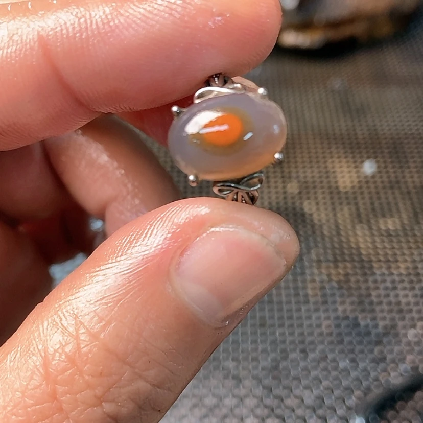 【闪购商品】玛瑙/玉髓戒指银S925镶嵌@****@