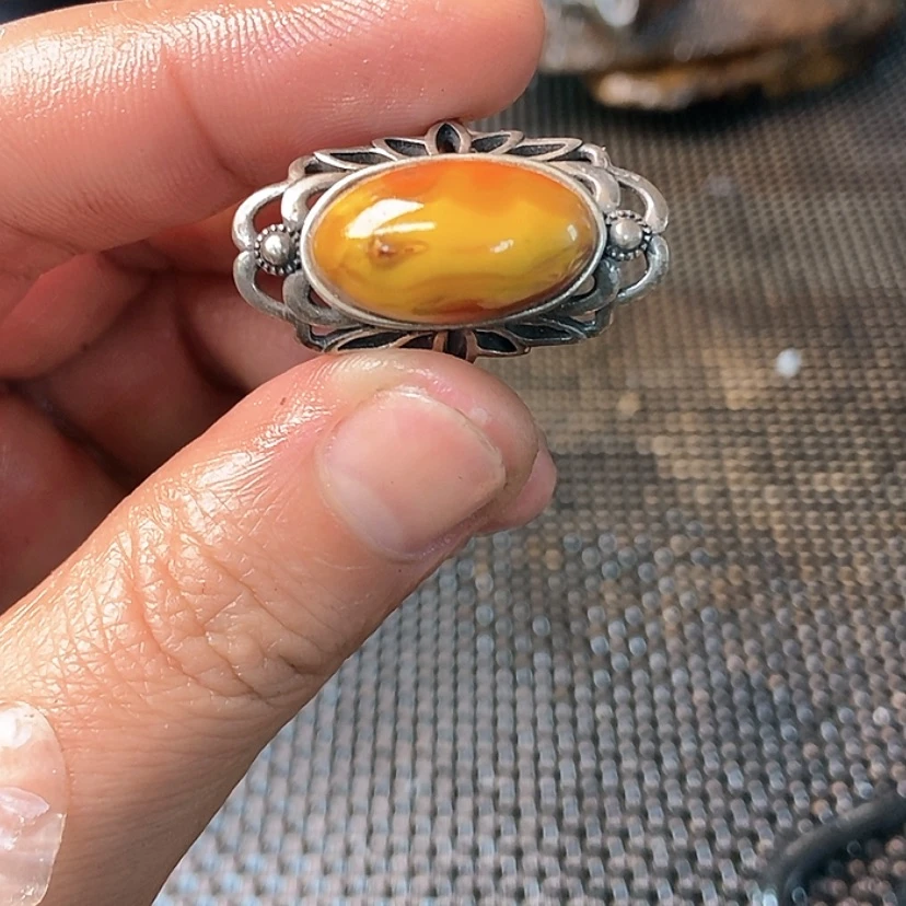 【闪购商品】玛瑙/玉髓戒指银S925镶嵌小*儿
