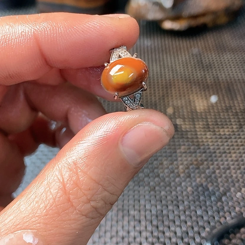 【闪购商品】玛瑙/玉髓戒指银S925镶嵌A****a